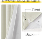NICETOWN Faux Linen 100% Blackout Living Room Curtains 96 inches Long, W52 x L96 - Image 7