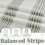 jinchan Striped Linen Valance Curtain 16 Inch Vertical Striped Valance - Image 6
