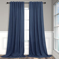 Navy Blue Curtains 84 Inch Length by Pitalk