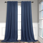 Navy Blue Curtains 84 Inch Length by Pitalk