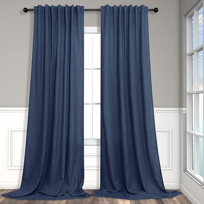 Pitalk Navy Extra Long Curtains 120 Length by Pitalk