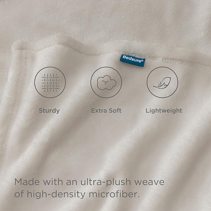 Bedsure GentleSoft Fleece Throw Blanket Linen - Image 3