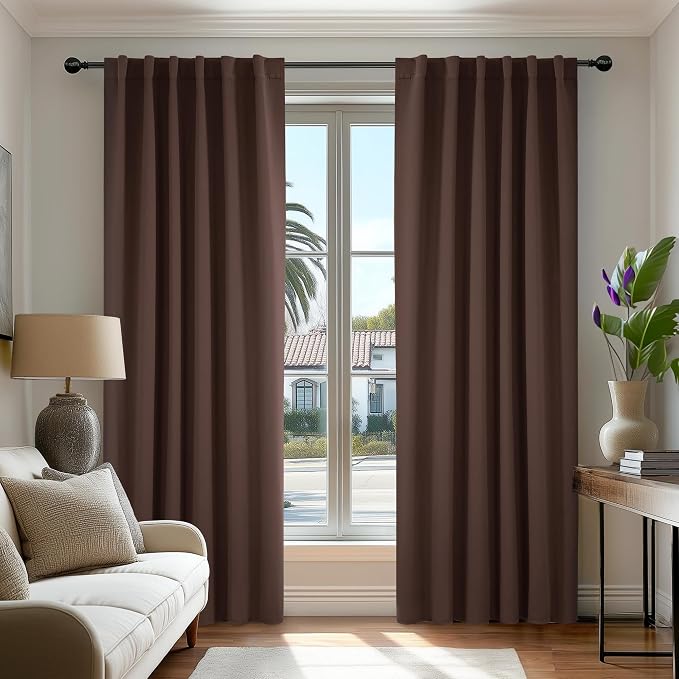 Deconovo Blackout Curtains, Thermal Insulated, W52 x L72 2 Panels, Back Tab by Deconovo