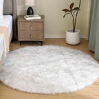 Goolela Round Sheepskin Rug 5ft Fluffy Circle Fuzzy Faux Fur Rug by Goolela