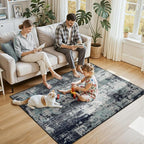 Washable Area Rugs 4'x6' Non-Slip Modern Abstract Soft - Image 2