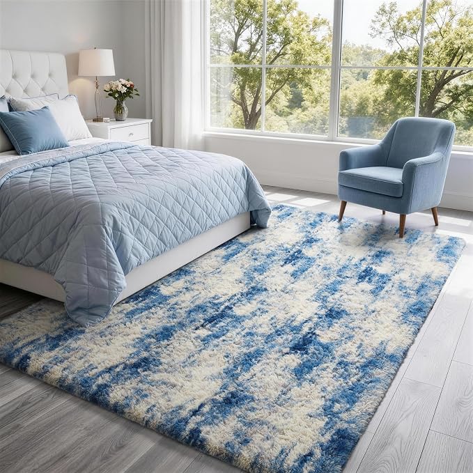 Ophanie Blue White and Grey Area Rugs - Image 5