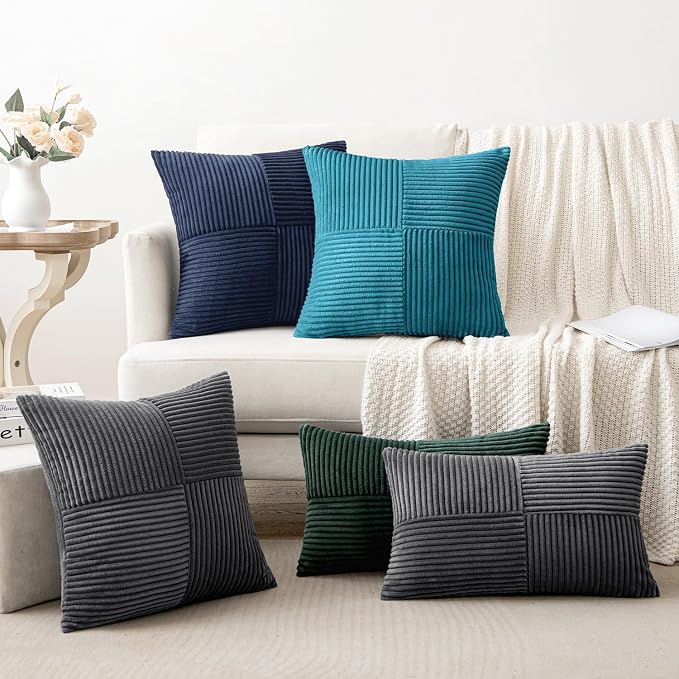 MIULEE Navy Blue Decorative Throw Pillow Covers 16x16 Inch - Image 5