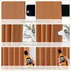 Guken Orange 100% Blackout Linen Curtains 120 Inch Length 2 Panels Set - Image 5