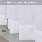 102 Inch Curtains White Linen Drapes - Image 6