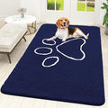 OLANLY Dog Door Mat for Muddy Paws 59x35, Paw Print Design, Absorbs Moisture by OLANLY