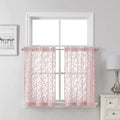 Lecloud Leia Jacquard Textured Blush Sheer Kitchen Curtains 36 Inch Length 2 by Lecloud