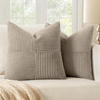 MIULEE Light Brown Decorative Throw Pillow Covers 20x20 Inch by MIULEE