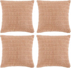 Fancy Homi 4 Packs Peach Decorative Throw Pillow Covers 26x26 Inch by Fancy+Homi