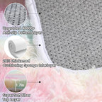 ONASAR Rainbow Area Rugs for Girls Bedroom, 4x6 Fluffy Bedside Colorful Rug - Image 4
