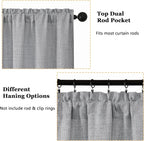 OWENIE Grey Valances for Windows 1 Pcs 18 Inch Length, Light Filtering Textured - Image 4