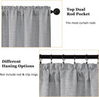 OWENIE Grey Valances for Windows 1 Pcs, Light Filtering Textured Farmhouse - Image 4