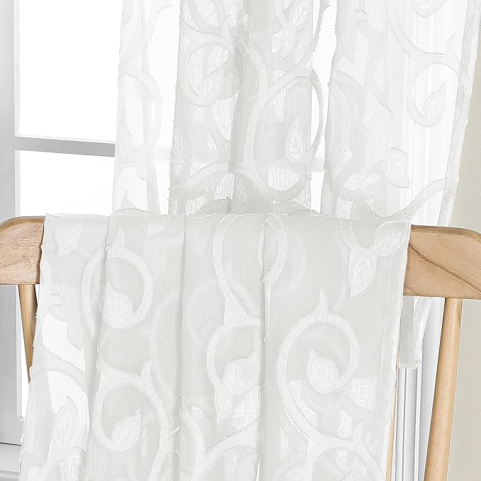 OWENIE Furman Ivory Sheer Curtains 84 inches Long - Image 7