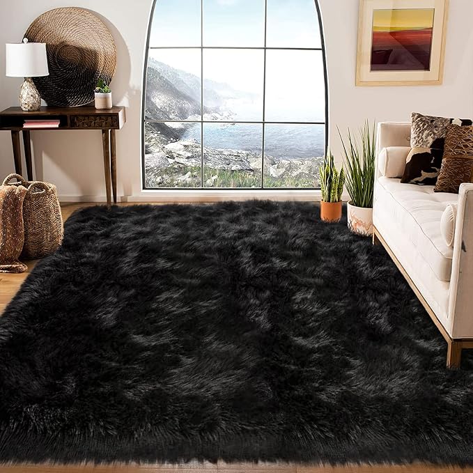 Latepis Shag Rug 6x9, Faux Fur Sheepskin Rug - Image 2