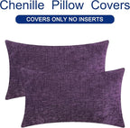 CaliTime Throw Pillow Covers Decorative 16 X 26 Inches Pack of 2 Cozy Chenille - Image 6