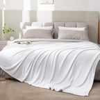 BEDELITE Fleece Blankets Queen Size White Throw Blankets - Image 8