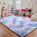 ONASAR Rainbow Rugs for Girls Bedroom, 5x8 Fluffy Bedside Throw Area Rug - Image 8