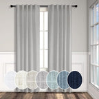 Grey Curtains 38 Inch Wide for Bedroom 2 Panels Rod Pocket Back Tab Loops Semi by Pitalk