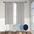Gray Curtains 38 Inch Wide for Bedroom 2 Panel Set Back Tab Rod Pocket Semi by Pitalk