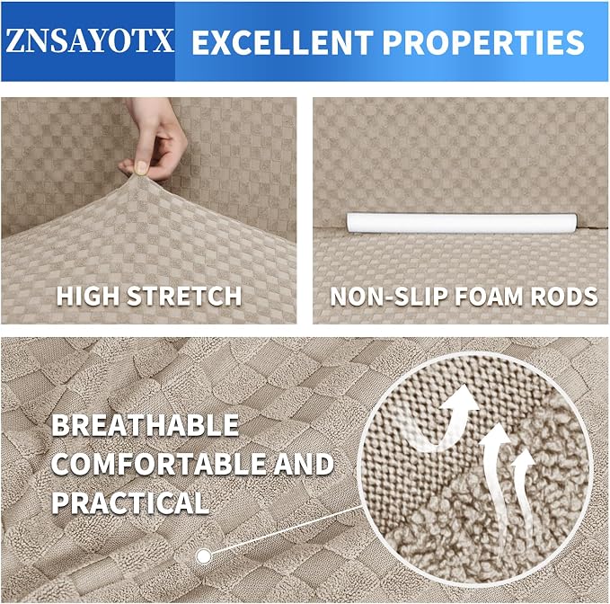 ZNSAYOTX 1 Piece Jacquard Chair Slipcovers - Image 4