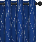 Deconovo Blackout Curtains, Thermal Insulated Noise‑Reducing Drapes, Wave Line by Deconovo