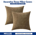 MIULEE Pack of 2 Coffee Throw Pillow Covers 18x18 Inch Soft Chenille Pillow - Image 6