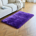 duduta Purple Faux Sheepskin Fur Rug 3x5 ft, Fluffy Shag Bedroom Dorm Nursery - Image 5