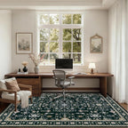 8x10 Area Rugs for Living Room: Washable Rug Soft Vintage Boho Medallion Carpet - Image 5