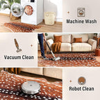 AROGAN Premium Deer Print Rug 6.2x7 Feet, Machine Washable Faux Fur Rug - Image 6