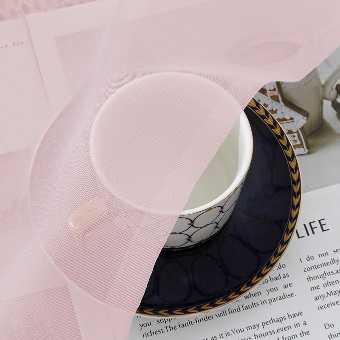 Chyhomenyc Blush Pink Sheer Valances - Image 3
