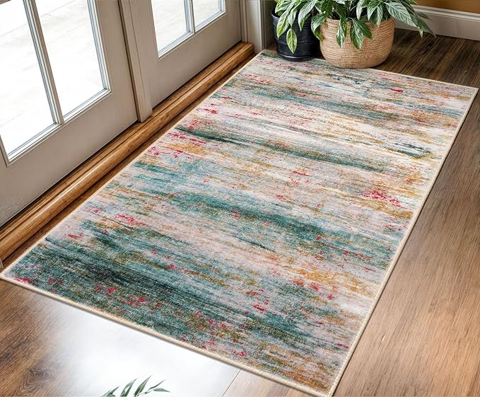 KOZYFLY Area Rug 3x5 Modern Ombre Living Room Rug, Washable Rugs by KOZYFLY