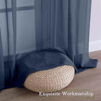 Lecloud Navy Blue Sheer Curtains 90 Inches Long 2 Pcs, Soft Airy Light - Image 7
