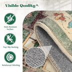 Area Rug 8x10 Washable Rug, Vintage Boho Medallion Rugs Non-Slip Soft Low Pile - Image 6