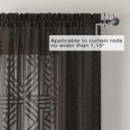 Simplebrand Chocolate Semi-Sheer Curtains, 42x96 Inch, 2 Panels, Light Filtering - Image 4