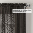 Simplebrand Chocolate Sheer Curtains 72 Inch Length 2 Panels - Image 4