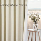 Topfinel 105 Inches Long Custom Black Out Thick Linen Drapery Panels, Cream - Image 4