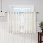 Nanspring Cream Natural Linen Curtains 47 Inch Length 2 Panels Set Boho by Nanspring