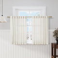 Cream Kitchen Curtains 36 Inch Length Set 2 Panel Back Tab Pocket Semi Sheer by Nanspring
