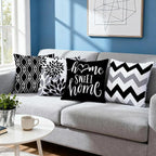 Hexagram Geometric Black Pillow Covers 18x18 Set of 4, Decorative Outdoor Boho - Image 7