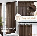 BGment Brown Linen Curtains 72 Inches Long - Image 6