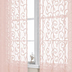 OWENIE Furman Blush Sheer Curtains 63 inch Length by OWENIE