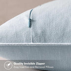 MIULEE Decorative Linen Euro Sham Pillow Covers 26x26 Light Blue Boho - Image 3