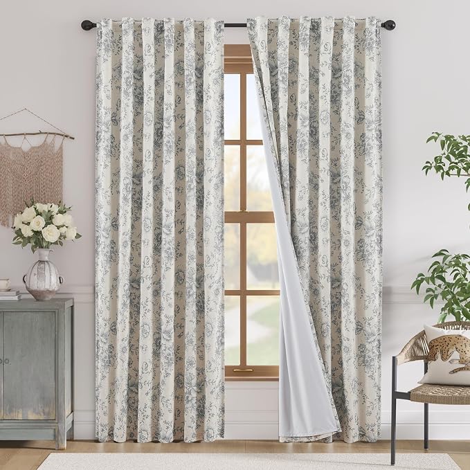 jinchan Blackout Floral Curtains by JINCHAN