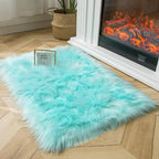 Ashler faux fur rug, Fluffy Shaggy Area Rug Ultra Soft 2 x 2.9 Feet Rectangle - Image 4