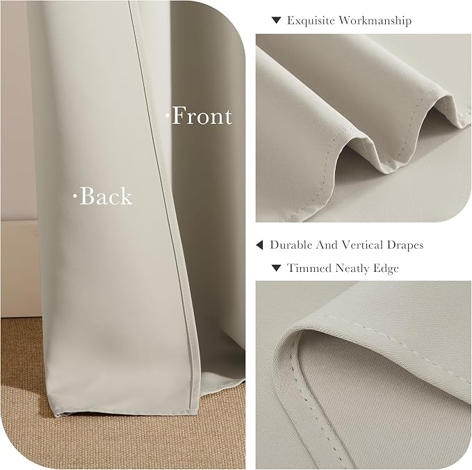 PONY DANCE Blackout Curtains, Cream Blackout Curtains - Image 6