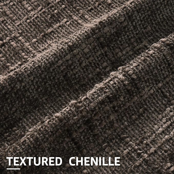 decorUhome Dark Brown Chenille Euro Sham Throw Pillow Covers 26x26 Set of 2 - Image 2